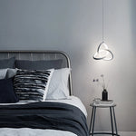 Suspension lumineuse moderne minimaliste anneau entrelacé noir blanc doré chambre salon hall