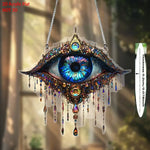 décoration murale œil protecteur strass bleu doré artificielle chaîne métallique brillante fantaisisteintérieur festiveextérieur