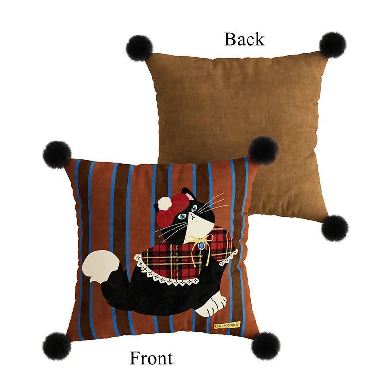 coussin carré léopard velours beige moderne décoration intérieure 45x45cm 55x55cm