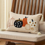 taies d'oreiller automnales citrouille feuilles érable rustique velours polyester non toxique respectueux environnement decoration
