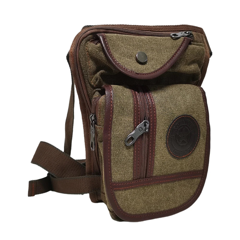 sac banane homme toile noir marron logo porte clés monnaie téléphone papeterie équipement sportif