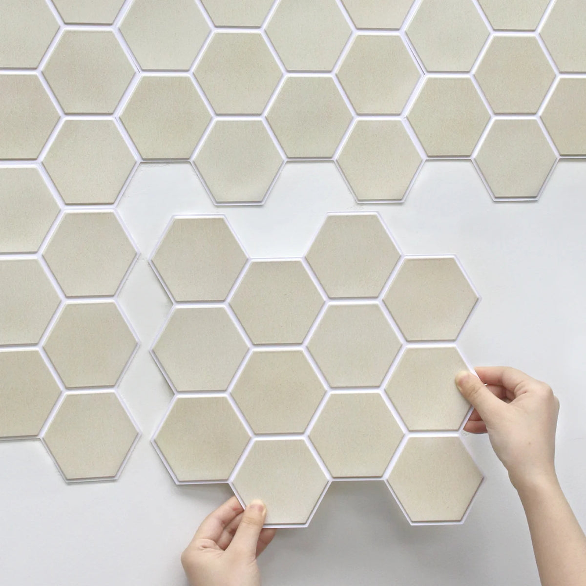 autocollant mural 3d pvc moderne beige clair texture grise adhésif 10 feuilles resistant eau