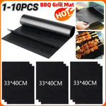 tapis barbecue antiadhésif silicone texturé noir protection cuisine extérieure résistant chaleur