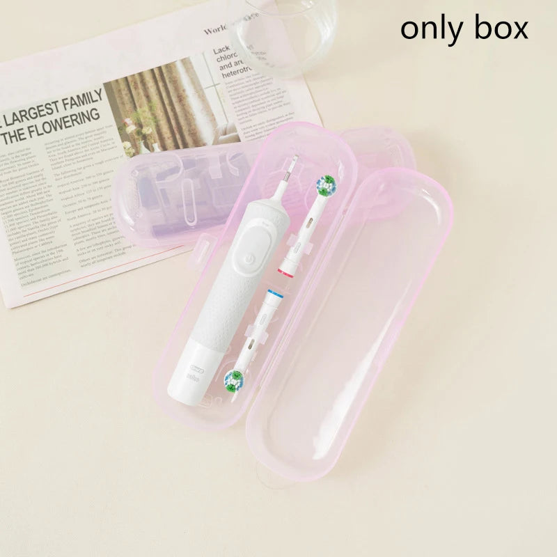 étui rangement brosse dents électrique blanc violet moderne portable pratique