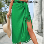 sarong plage rose clair noir vert polyester moderne franges décontracté