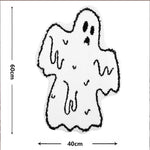 tapis bain halloween rétro citrouille fantômes crâne noir blanc antidérapant salon chambre salle bain