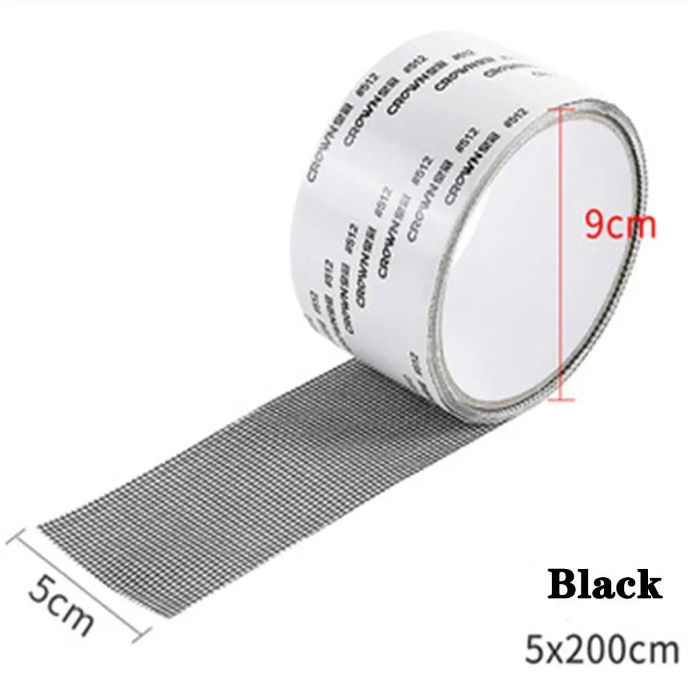 ruban adhésif réparation fenêtre moustiquaire patch imperméable 2m gris maille fine pratique