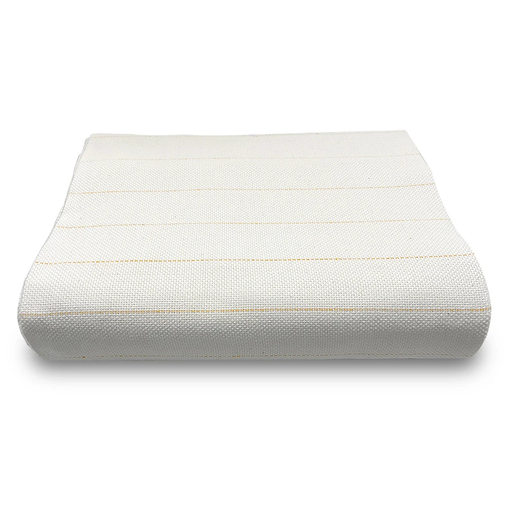 tissu coton tufting blanc orange rayures horizontales tissage fin moderne minimaliste machine lavable