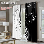 rideau noir blanc notes musicales piano moderne graphique décoration mur opaque polyester pièces