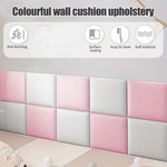 coussin mural blanc gris rose clair texture cuir motifs géométriques moderne auto adhésif velcro