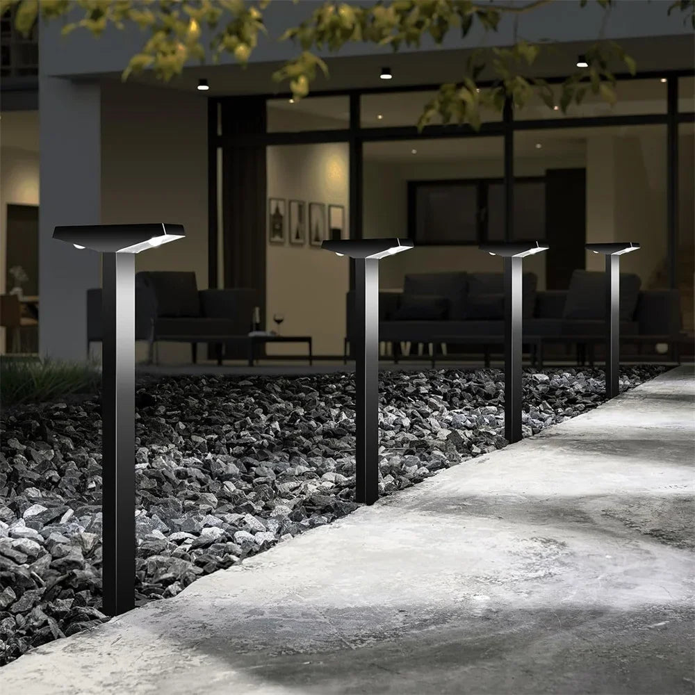 lumière solaire led noire ip65 hauteur ajustable moderne extérieure jardin vacances 60cm 25cm piquets