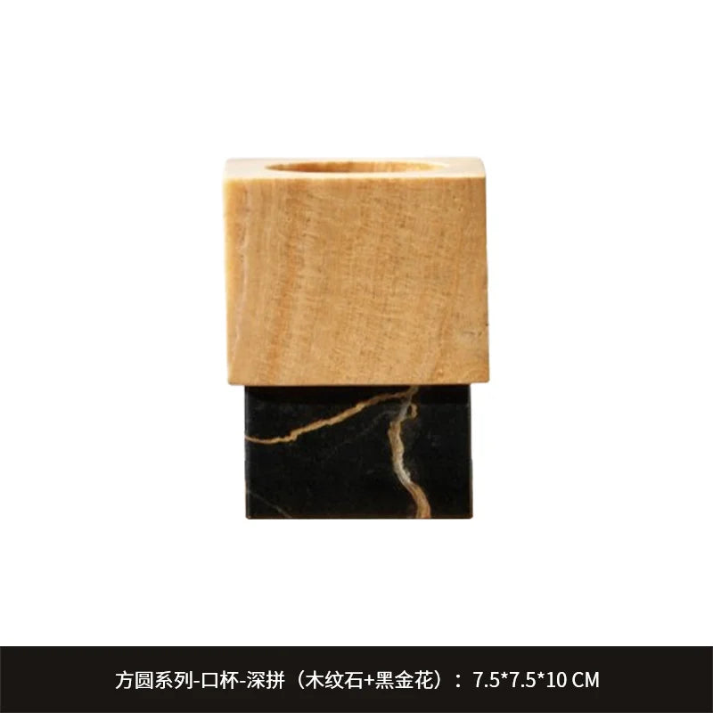 ensemble salle bain marbre moderne bouteille savon porte savon plateau vert marron noir blanc