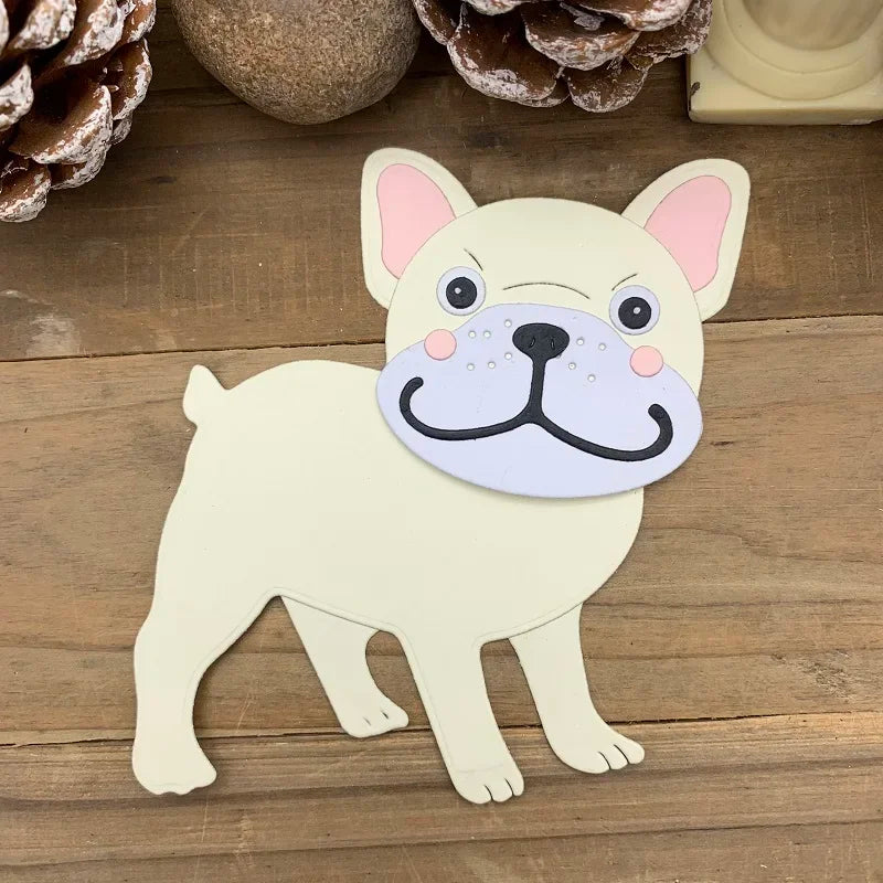 découpe papier figurines animaux chien ours accessoires cartes fêtes cartoon