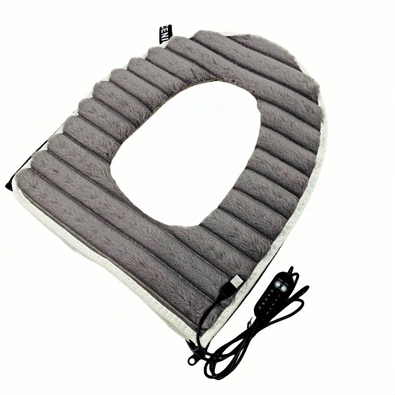 tapis toilette chauffant velours vert clair moderne adhésif câble usb bouton contrôle rechargeable