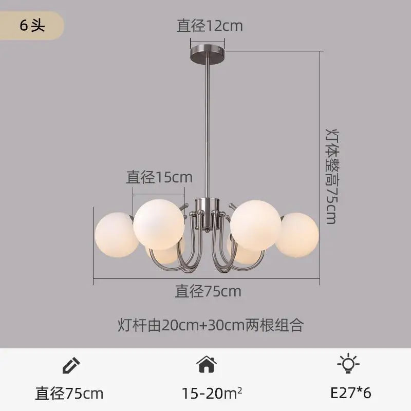 lampe suspendue moderne sphères lumineuses blanc chrome vitrail semi encastré