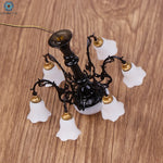 lumière miniature décoration noire dorée classique plastique opaques éclairage poupée chambre objet jouet fixe