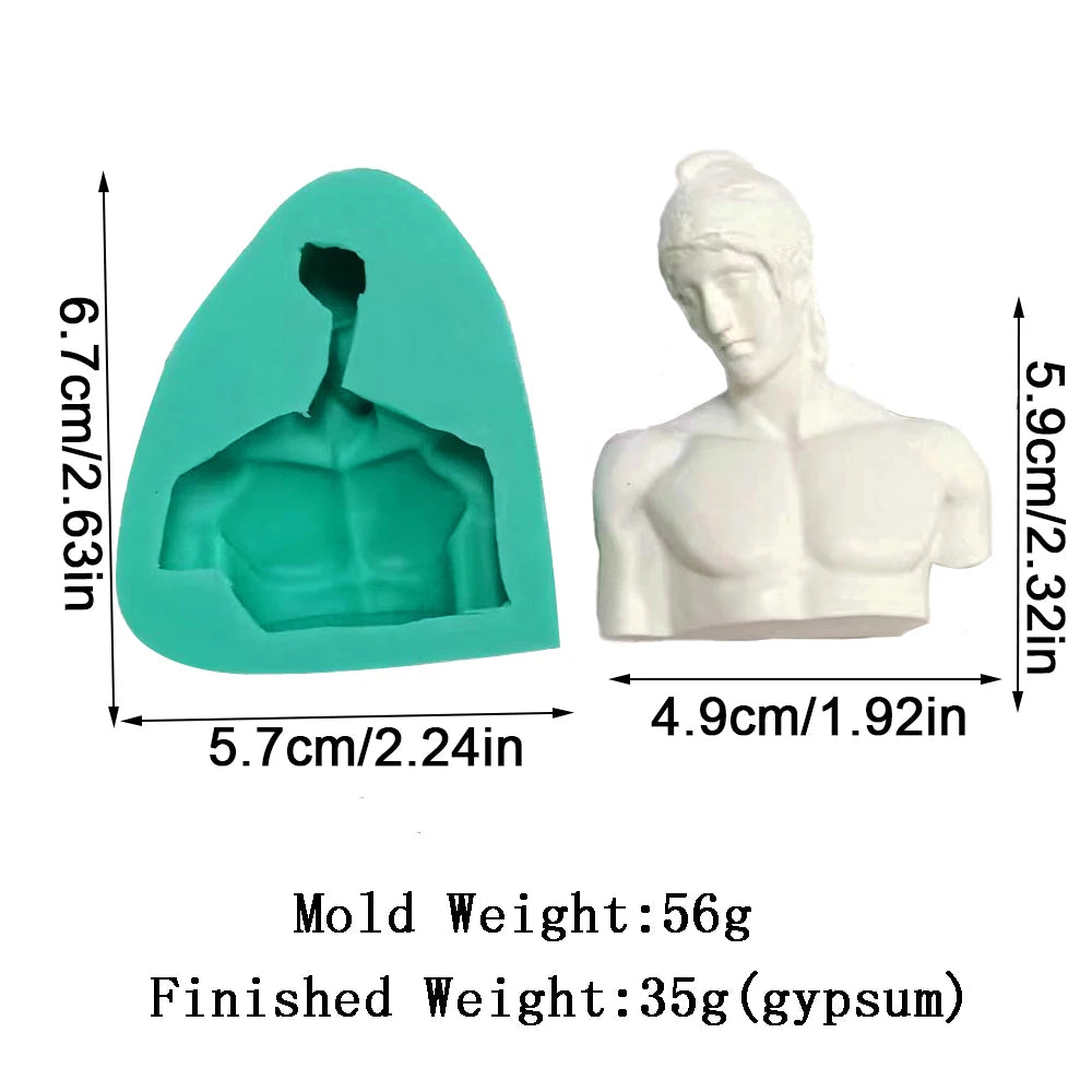 moules silicone bustes sculptés classiques aromathérapie gypse résine époxy decoration gâteau blanc vert