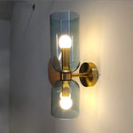 lampe murale led verre moderne bleu blanc doré minimaliste fixée mur transparent