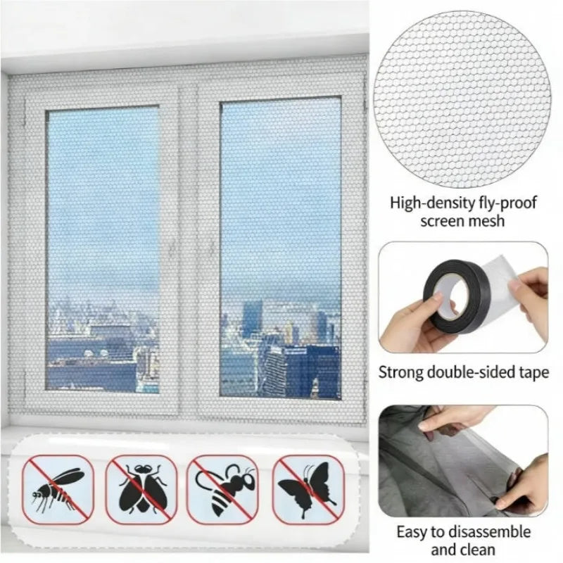 filet anti moustiques blanc maille fine adhésif fenetre chambre maison moderne protection insectes réutilisableintérieurextérieur