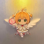 aimant mignon dessin animé personnages magiques orange rose blanc vert rouge gris fantaisie maison