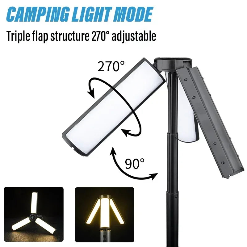 lampe camping multifonctionnelle led rechargeable moderne noire pratique