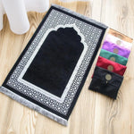 tapis prière musulman flocage antidérapant moderne noir violet rose marron gris bleu İslam présentation