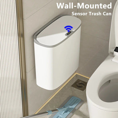 Poubelle murale intelligente 14L capteur automatique blanc