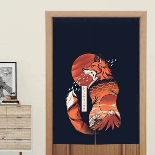 rideau porte pop art illustrations nourriture couleurs rouge noir orange