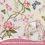 nappe table fleurs papillons branches moderne réutilisable été printemps beige rose bleu verte