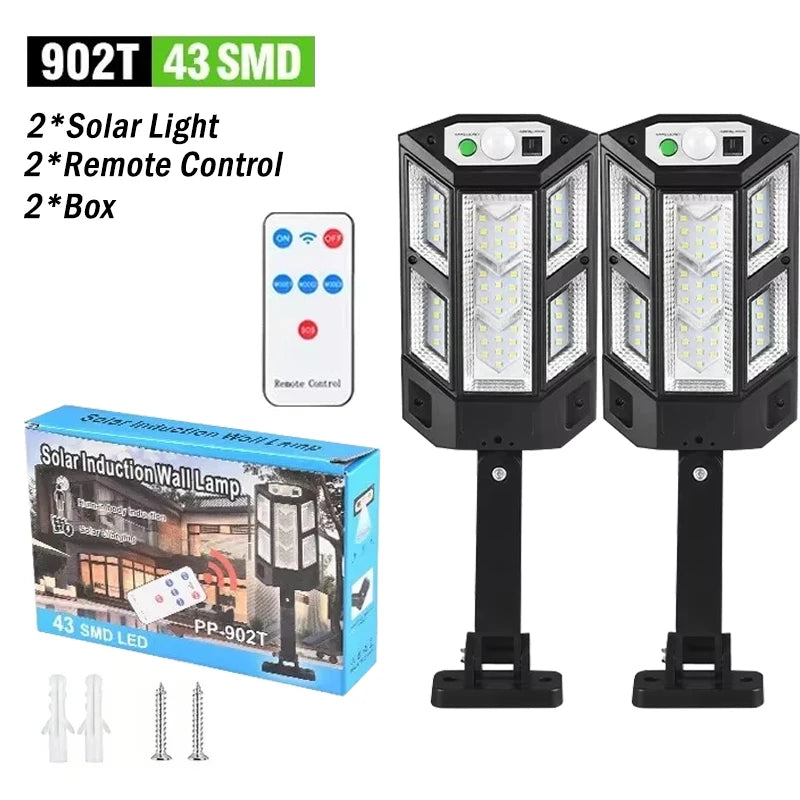éclairage solaire led moderne étanche ip65 détecteur mouvement autonomie noir panneaux led