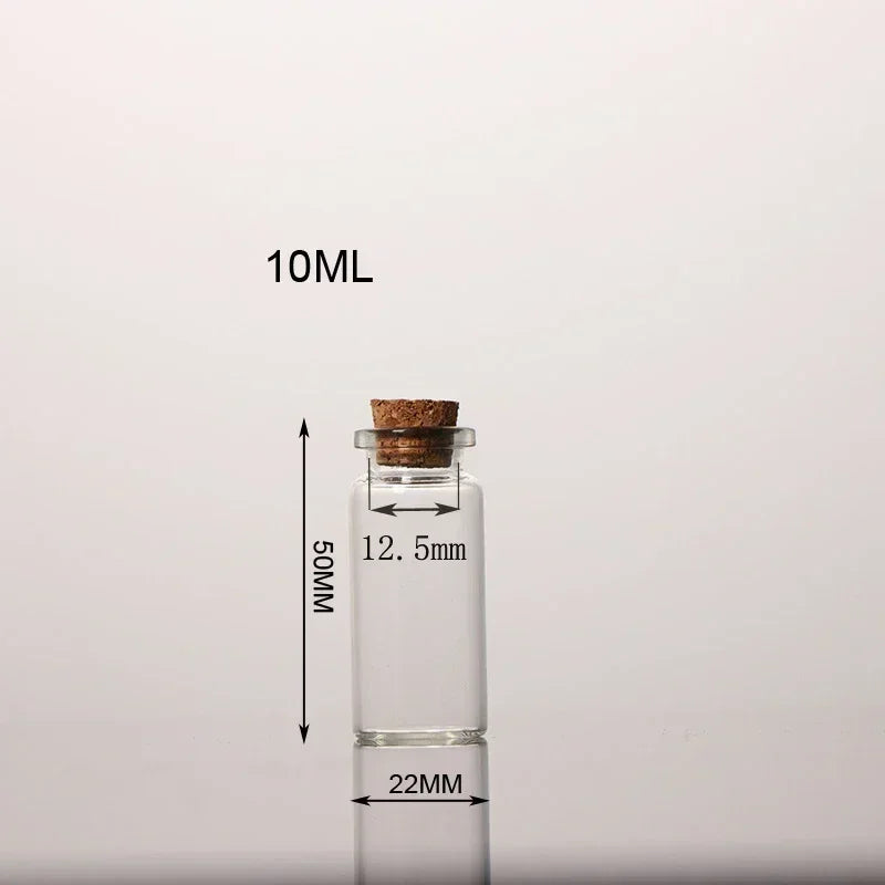 bouteilles verre transparentes bouchons liège 10 15 20 25 30 ml