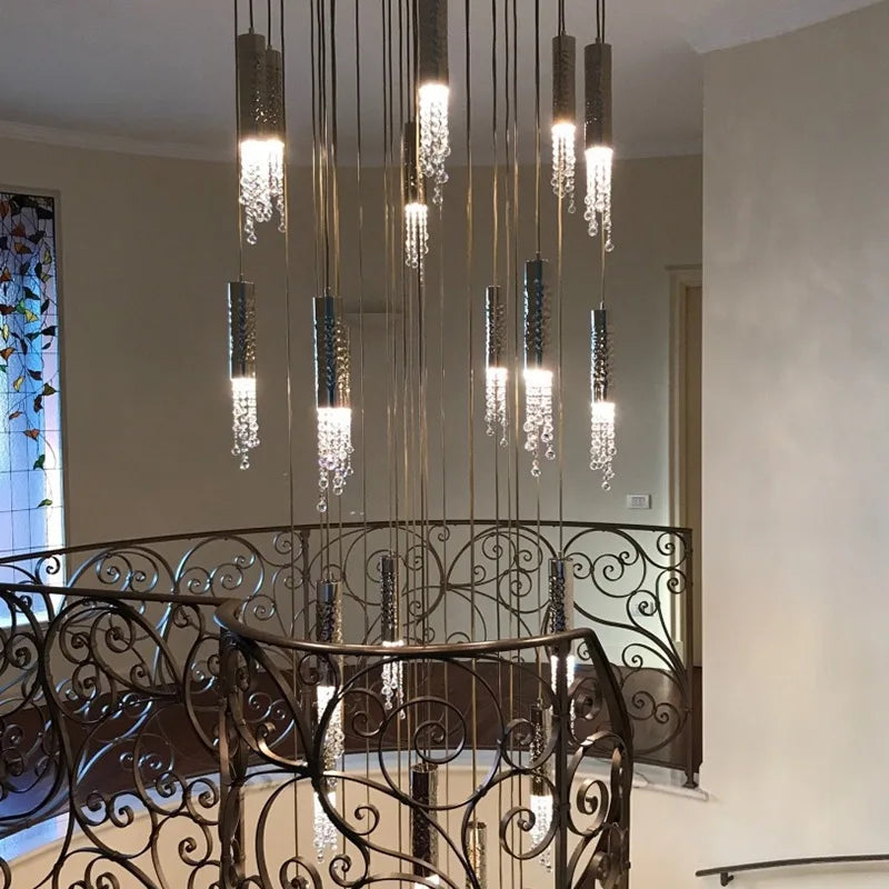 lustre moderne doré transparent 12 lumières facile salon chambre