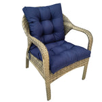 coussin assise imperméable polyester gris uni moderne rubans fixation extérieur jardin terrasse amovible lavable
