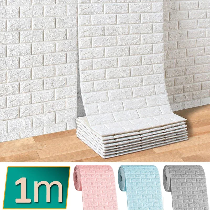 papier peint autocollant brique blanc moderne décoration mur salon chambre imperméable absorption son