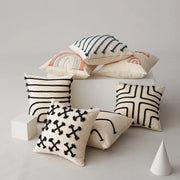 housse coussin coton 45x45 cm rayé motifs géométriques bohème moderne minimaliste