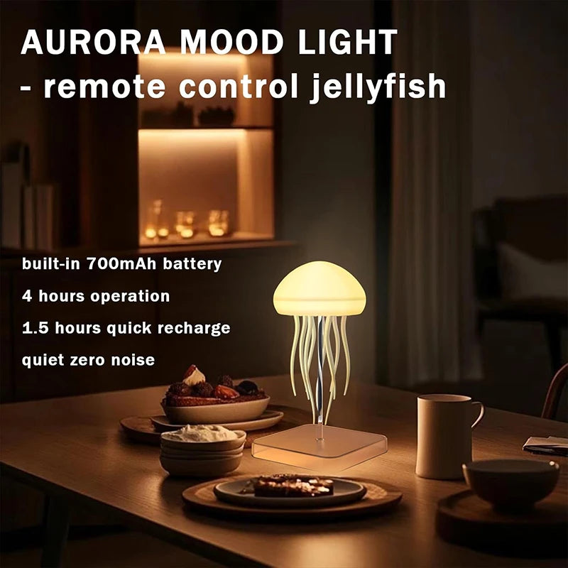 lampe led forme méduse multicolore effet dégradé télécommande moderne innovant texture froissée bionique base