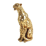 statue décorative léopard or taches texturée résine animalier maison festivescrição