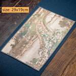 serviettes table bleu vert fleurs oiseaux paysages traditionnelles élégantes absorbantes coton thermiques