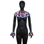 accessoire costume clown collier carreaux multicolore vintage adulte décalé adjustable unisexe
