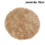 tapis miniature peluche rose blanc nordique doux poupées 14cm 18cm rond rectangle