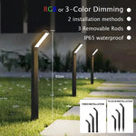 lumière solaire ip65 led rgb noir moderne extérieure jardin allée patio