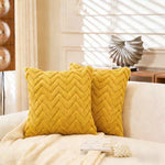 housses coussin polyester motif zigzag moderne rose beige gris jaune maison