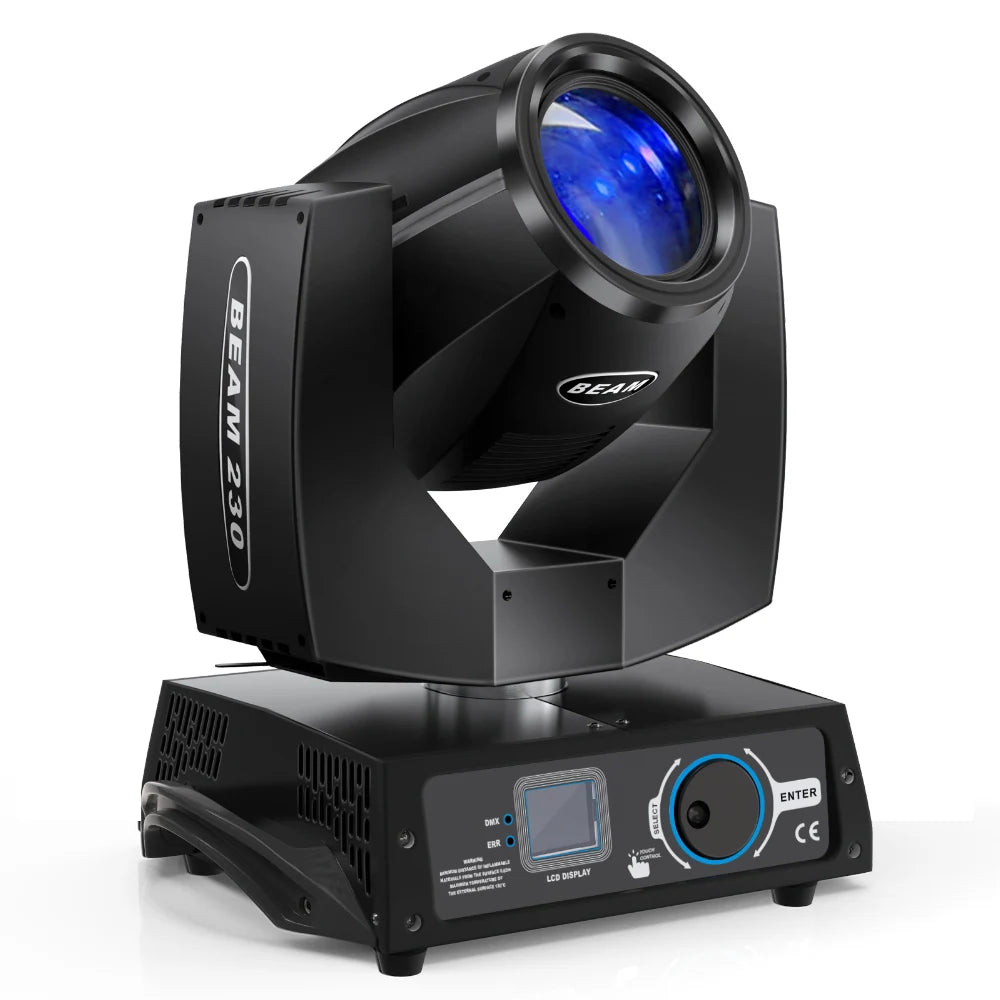 projecteur scène noir moderne 230W DMX512 16CH affichage lcd bouton rotatif interrupteur