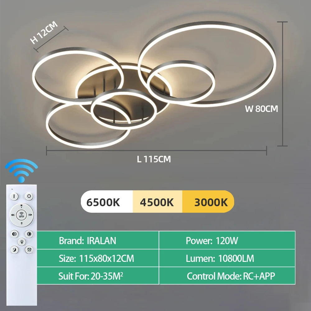 plafonnier moderne or blanc circulaire led télécommande minimaliste semi encastrée
