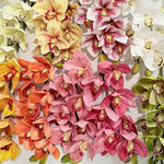 décoration intérieure bouquet orchidées artificielles orange rose blanc vert gradient réaliste festifs