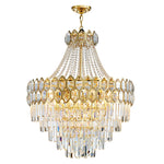 lustre cristal doré transparent classique encastrée led h71cm d60cm
