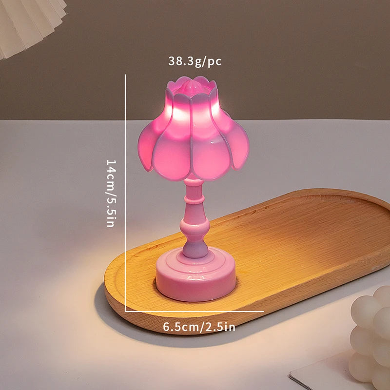 lampe table classique blanche rose plissée maison poupée accessoire miniature jouet enfant