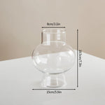 vase transparent verre texturé moderne intérieur décoration florale artificielle minimaliste table accueil