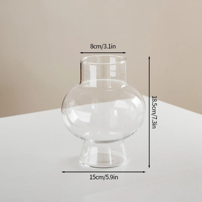 vase transparent verre texturé moderne intérieur décoration florale artificielle minimaliste table accueil