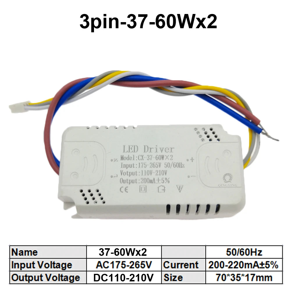 pilote led 24v 200ma 220ma 2pin 3pin 25w 40w 37w 60w 8w éclairage moderne